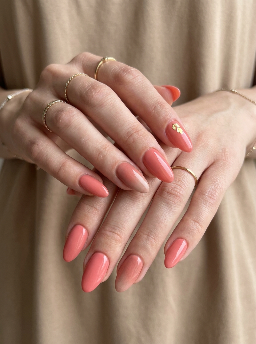Coral Pink August Nails